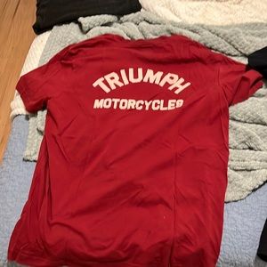Triumph motorcycle pocket tee shirt red mens size large